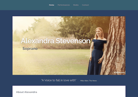Alexandra Stevenson Soprano WordPress Website
